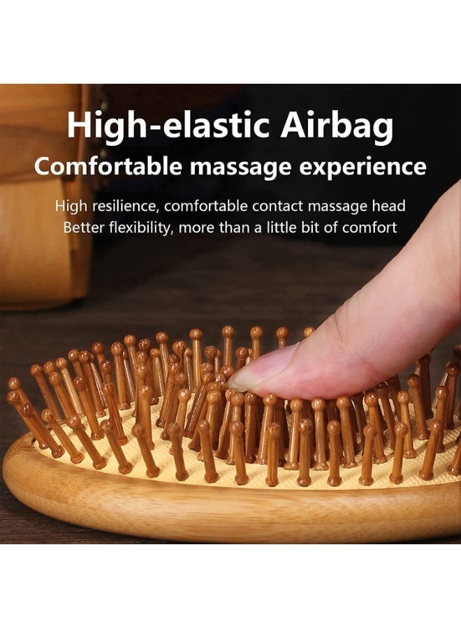 ChicAbode فرشاة شعر خشبية, فرشاة شعر الخيزران الخشب الطبيعي, تدليك فروة الرأس مكافحة فرشاة شعر ثابتة, فرشاة شعر طبيعية صديقة للبيئة, فرشاة شعر طبيعية صديقة للبيئة, فرشاة شعر طبيعية صديقة للبيئة - Image 3